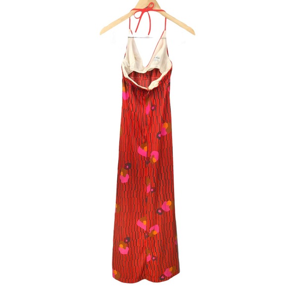 Elizabeth Stewart Vintage 70s Halter Top Maxi Dress Size 10 - Picture 2 of 8